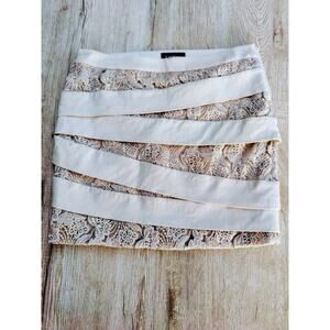 Bebe Cream Lace & Satin Bandage Mini Skirt Y2K Glam Coquette Going Out Skirt SZS